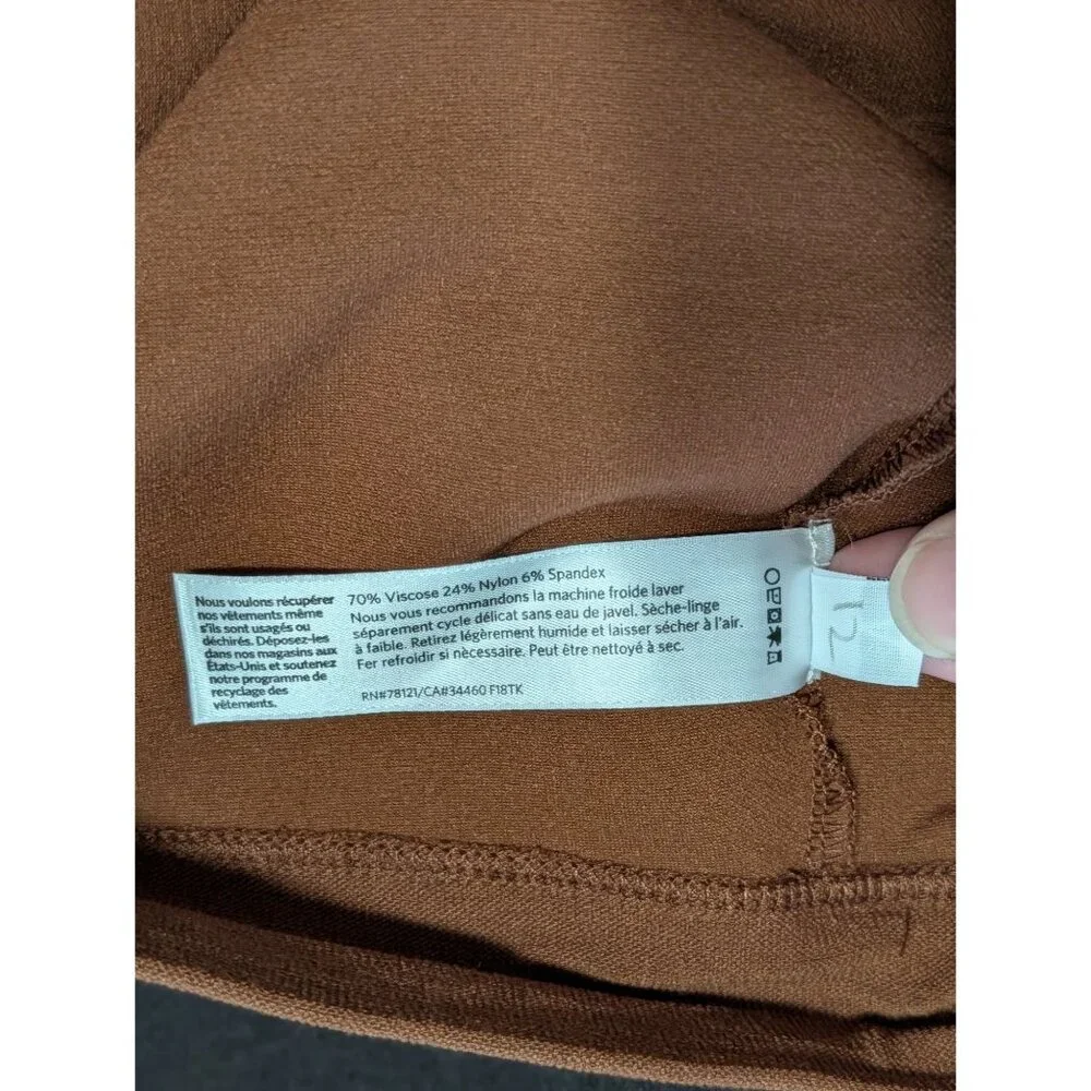 Eileen Fisher 1X Nutmeg Washable Stretch Crepe Slim Ankle Pants Womens USA Made - Picture 14 of 15